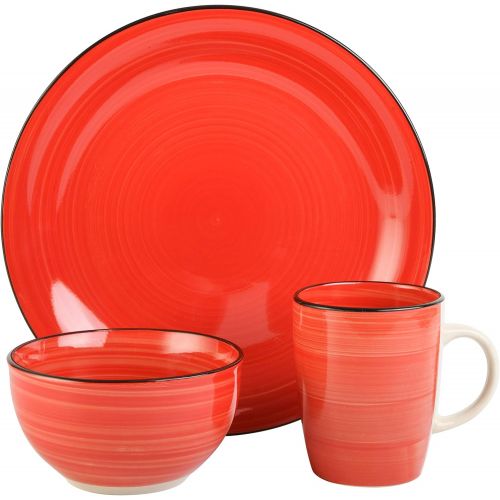  Gibson Home Color Vibes 12 Piece Dinnerware Set, Assorted Colors