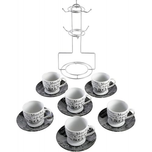  Gibson Home Gibson Espresso Expressions 13-Piece Set with Rack , White -