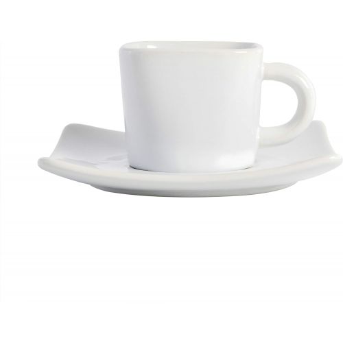  [아마존베스트]Gibson Home Gracious Dining Espresso Saucer Set, 13PC Cups Stand, White/Black