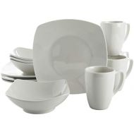 [아마존베스트]Gibson Home Zen Buffet Dinnerware Set, Service for 4 (12pcs), White (Square)