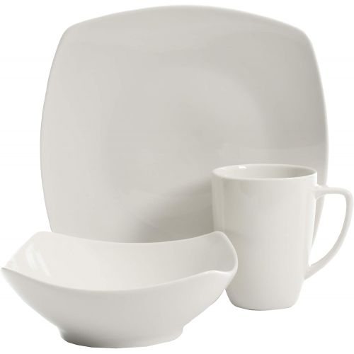  [아마존베스트]Gibson Home Zen Buffet Dinnerware Set, Service for 4 (12pcs), White (Square)