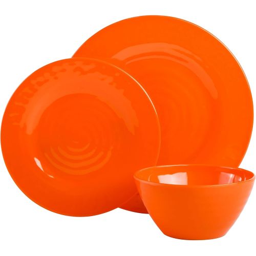  [아마존베스트]Gibson Home 107279.12 Brist 12 Piece Melamine Dinnerware (Set of 4), Assorted