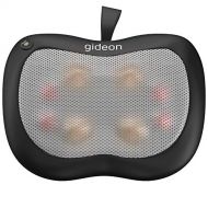Gideon Shiatsu 3D Deep Kneading Full Back Massage Pillow, 14 Nodes with Heat/Relax, Sooth and Relieve Neck, Shoulder and Back Pain, Black