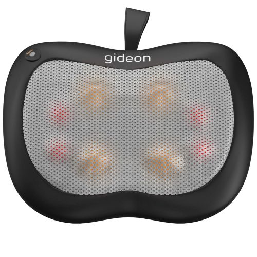  Gideon Shiatsu 3D Deep Kneading Full Back Massage Pillow, 14 Nodes with Heat/Relax, Sooth and Relieve Neck, Shoulder and Back Pain, Black