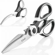 Kitchen Shears by Gidli - Lifetime Replacement Warranty- Includes Seafood Scissors As a Bonus - Heavy Duty Utility Stainless Steel All Purpose Ultra Sharp Scissors for Food