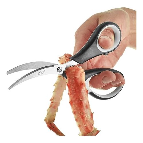  Kitchen Shears by Gidli - Lifetime Replacement Warranty- Includes Seafood Scissors As a Bonus - Heavy Duty Utility Stainless Steel All Purpose Ultra Sharp Scissors for Food