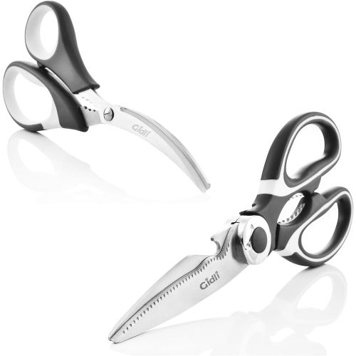  [아마존베스트]Kitchen Shears by Gidli - Lifetime Replacement Warranty- Includes Seafood Scissors As a Bonus - Heavy Duty Stainless Steel Multipurpose Ultra Sharp Utility Scissors.