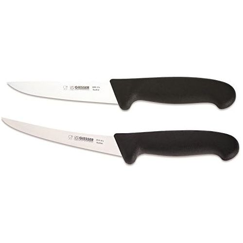  [아마존베스트]Giesser Messer GIESSER Knife Set with Giesser Boning Knife 15cm Blade length black and Giesser Knife Stechmesser Black 5Blade.