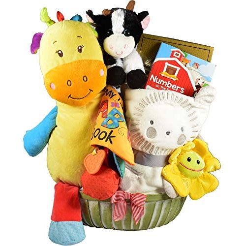  Gift Basket Village - And The Cow Says, Cow Themed Baby Girl Gift Basket, 9 Pound