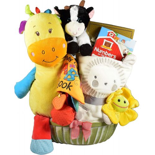  Gift Basket Village - And The Cow Says, Cow Themed Baby Girl Gift Basket, 9 Pound