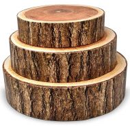 Gift Boutique Set of 3 Wood Look Cake Stand Holder Round Cardboard Cakes Stands, 8