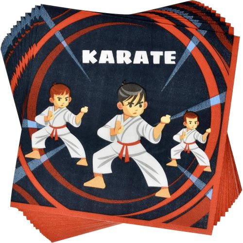  Gift Boutique Karate Martial Arts Party Supplies Tableware Set 24 9 Dinner Plates 24 7 Plate 24 9 Oz Cups 50 Lunch Napkins for Ninja Warrior Art Red Belt Uniform Theme Disposable Paper Goods Bir