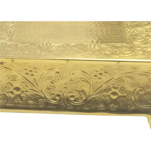  GiftBay Gold Wedding Cake Stand Square 16, Aluminum Metal