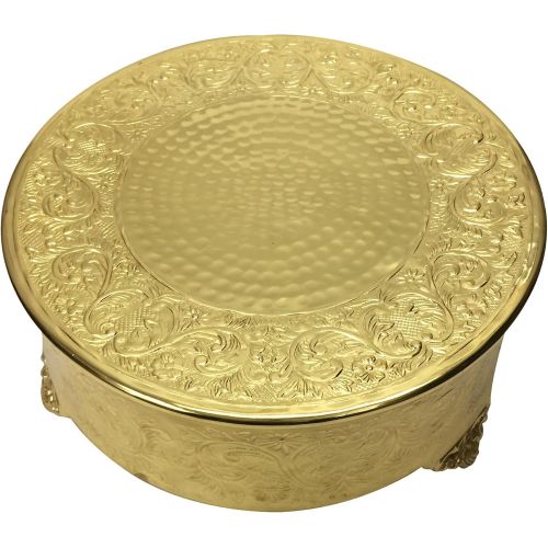  GiftBay Creations Gold Wedding Cake Stand Round 18, Aluminum Metal