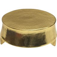 GiftBay Creations GiftBay Wedding Cake Stand Round, Hammered Design, Gold Finish (12 Diameter on top)