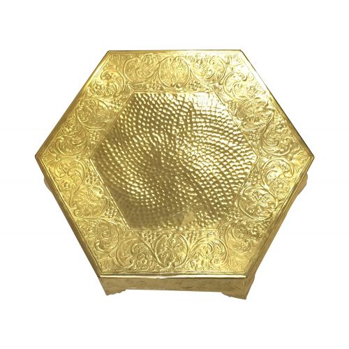  GiftBay Creations GiftBay Gold Wedding Cake Stand Hexagonal Shape 14x14, Recently Redesigned with Durable and Expensive Electro-Plated Gold Finish (Not Gold Painted)