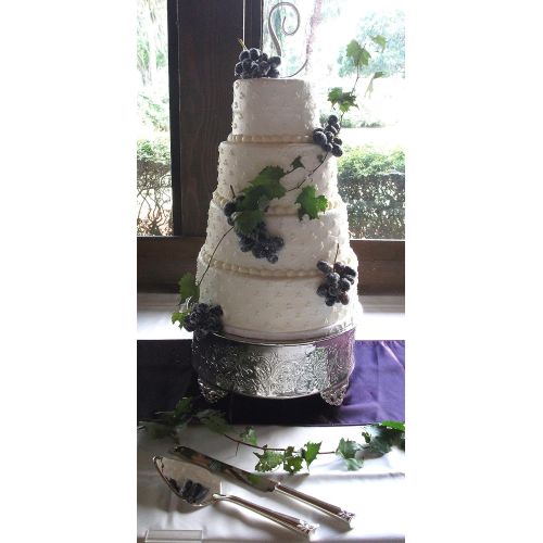  GiftBay Creations 743-18R-AMA Wedding Round Cake Stand, 18-Inch, Silver