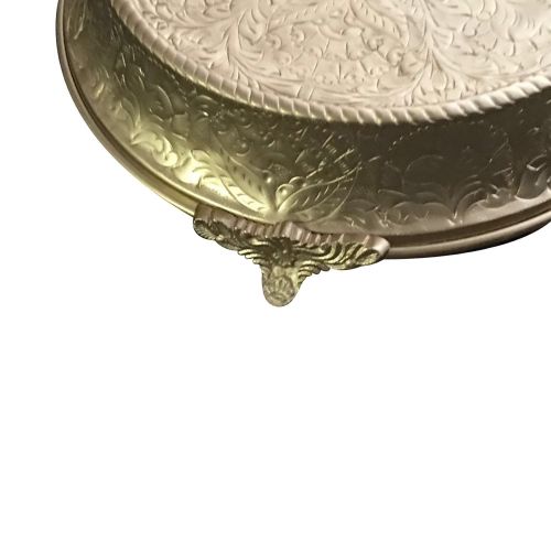  GiftBay Creations GiftBay Wedding Cake Stand Tapered 14-Inch Round, Gold Finish, Built of Strong Aluminum for Multi-Layer Cake Weight