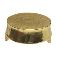 GiftBay Creations GiftBay Wedding Cake Stand Round 14, Hammered Design, Gold Finish with Unique Tapered Sides