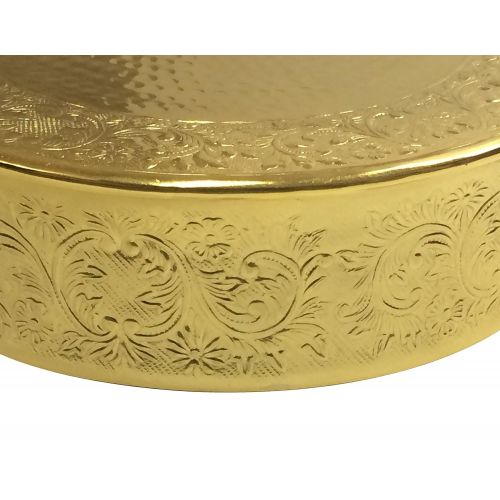  GiftBay Creations GiftBay Wedding Cake Stand 22 Round, Newly Design Nov. 17, Electro-Plated Gold Finish, Aluminum