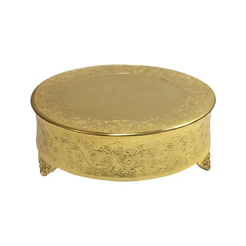  GiftBay Creations GiftBay Gold Wedding Cake Stand Round 14, Newly Redesigned With Durable and Expensive Electro-Plated Gold Finish, (NOT Spray Gold Color Painted) Light But Very Strong Aluminum Base