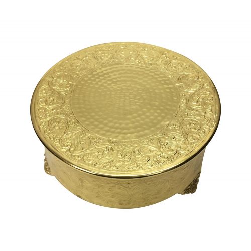  GiftBay Creations GiftBay Gold Wedding Cake Stand Round 14, Newly Redesigned With Durable and Expensive Electro-Plated Gold Finish, (NOT Spray Gold Color Painted) Light But Very Strong Aluminum Base