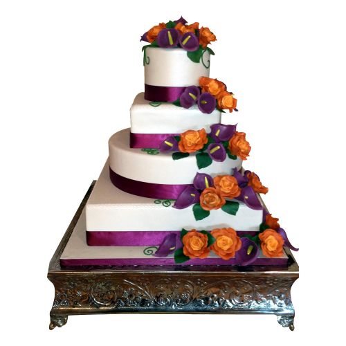  GiftBay Creations GiftBay Mega Size Silver Wedding Cake Stand Square 22. Built Strong for Multilayer Cake