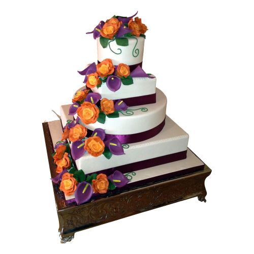  GiftBay Creations GiftBay Mega Size Silver Wedding Cake Stand Square 22. Built Strong for Multilayer Cake