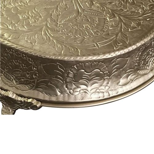  GiftBay Creations GiftBay Wedding Cake Stand Tapered 18-Inch Round, Redesigned with Expensive Permanent Durable Plated Gold Finish Starting March 2018, Built of Strong Aluminum for Multi-Layer Cake