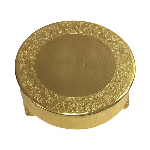  GiftBay Creations GiftBay Gold Wedding Cake Stand Round 18, Recently Redesigned with Durable and Expensive Electro-Painted Gold Finish (NOT Spray Gold Color Painted), Aluminum Base Metal