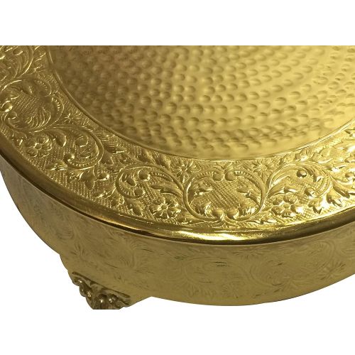  GiftBay Creations GiftBay Wedding Cake Stand 20 Round, Newly Designed Nov, 2017, Electro-Plated Gold Finish, Aluminum