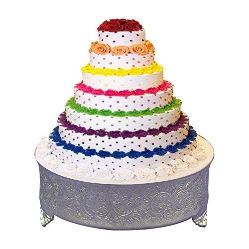  GiftBay Creations GiftBay Wedding Cake Stand 20 Round, Silver, Built for Multi-layer Cakes