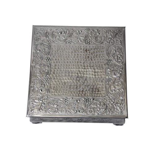  GiftBay Creations GiftBay Silver Wedding Cake Stand Square 16x16 a Strongly Built Masterpiece for Multilayer Cake