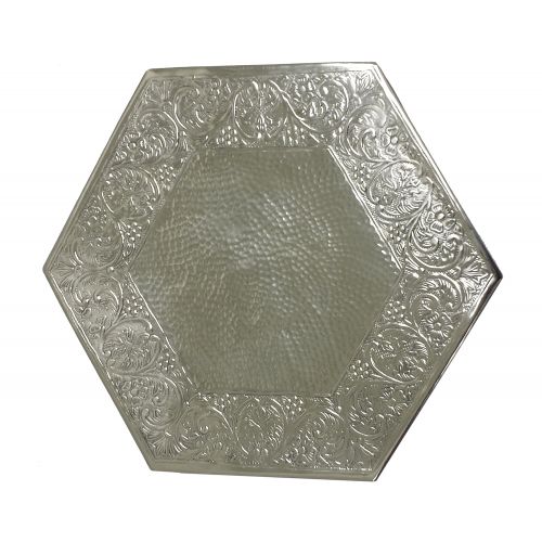  GiftBay Creations GiftBay Wedding Cake Stand Hexagonal Shape, 14 Each Side, Silver