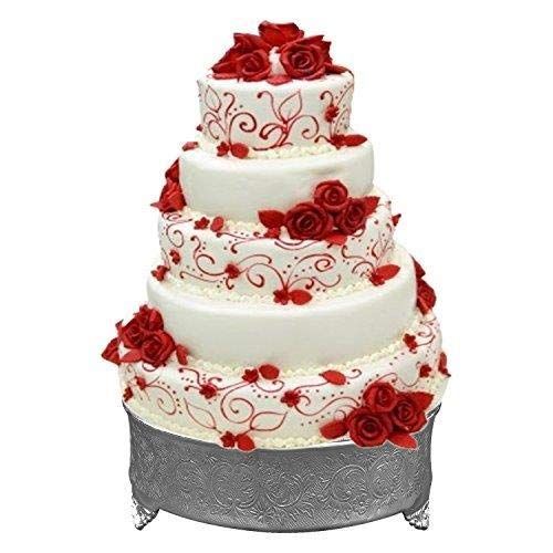  GiftBay Creations GiftBay Wedding Cake Stand 22 Round Silver, Strongly Built for Heavy Multi-layer Cake Weight