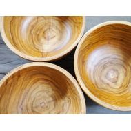 /GiftGoGreen Set of 3 Special Quality Teak Wooden Bowl Medium 4 Inches Size Japanese Style - Soup Bowl - Sauce Bowl - Condiment Bowl