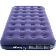 Giftway Twin Size Camping Air Mattress - 9 Raised Inflatable Mattress Portable Comfort Flocked Blow Up Airbed with Patch Kit - Portable Air Bed for Guests/Home/Camping/Travel/House