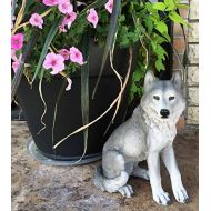Gifts & Decor Majestic Mythical Sitting Gray Alpha Wolf Statue Figurine Timberwolves Decor Wisdom of The Woodlands For Home Decorative Patio Greeter