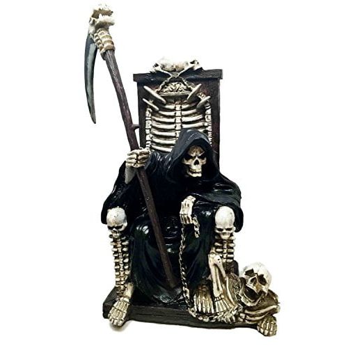  Gifts & Decor The Dark Lord Grim Reaper on Throne of Hades Hell Gates Sculpture Statue