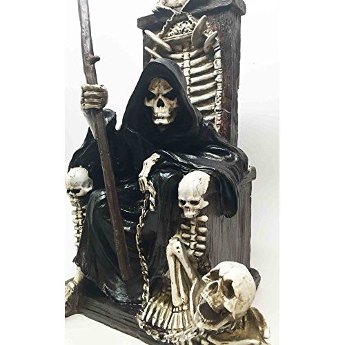  Gifts & Decor The Dark Lord Grim Reaper on Throne of Hades Hell Gates Sculpture Statue