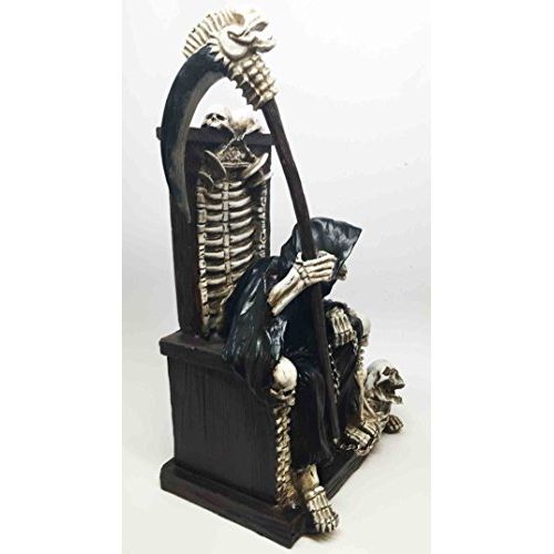  Gifts & Decor The Dark Lord Grim Reaper on Throne of Hades Hell Gates Sculpture Statue