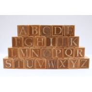 /GiftsByNancyK Laser Engraved Wooden Alphabet Block Set