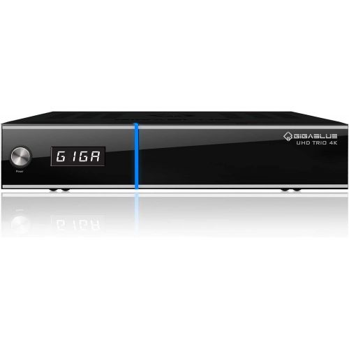  GigaBlue UHD Trio 4K Box Satellite Receiver DVB S2x DVB C2 DVB T2 Tuner with 200 GB Hard Drive Including Babotech WLAN Stick [2160p, PVR, HDMI, SD Card Slot] Black