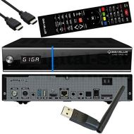 GigaBlue UHD Trio 4K 2160p 1x DVB S2X MS 1x DVB C/T2 Tuner E2 Linux Receiver Black Including Octagon WLAN USB Stick 150Mbit + 2dB Antenna