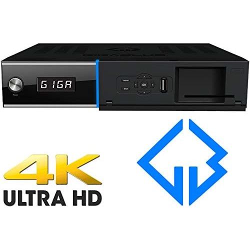  GigaBlue UHD Trio 4K 2160p 1x DVB S2X MS 1x DVB C/T2 Tuner E2 Linux Receiver Black Including Octagon WLAN USB Stick 150Mbit + 2dB Antenna