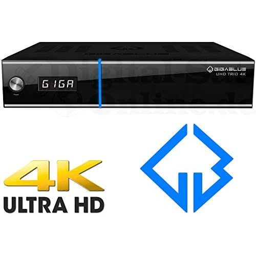  GigaBlue UHD Trio 4K 2160p 1x DVB S2X MS 1x DVB C/T2 Tuner E2 Linux Receiver Black Including Octagon WLAN USB Stick 150Mbit + 2dB Antenna