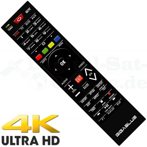  GigaBlue UHD Trio 4K 2160p 1x DVB S2X MS 1x DVB C/T2 Tuner E2 Linux Receiver Black Including Octagon WLAN USB Stick 150Mbit + 2dB Antenna