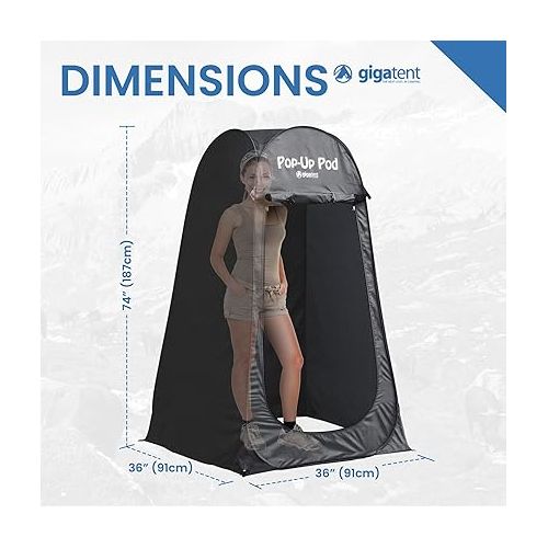  GigaTent Pop Up Pod Changing Room Privacy Tent - Instant Portable Outdoor Shower Tent, Camp Toilet, Rain Shelter for Camping & Beach - Lightweight & Sturdy, Easy Set Up, Foldable - with Carry Bag