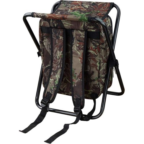  [아마존베스트]GigaTent Folding Cooler and Stool Backpack - Multifunction Collapsible Camping Seat and Insulated Ice Bag with Padded Shoulder Straps