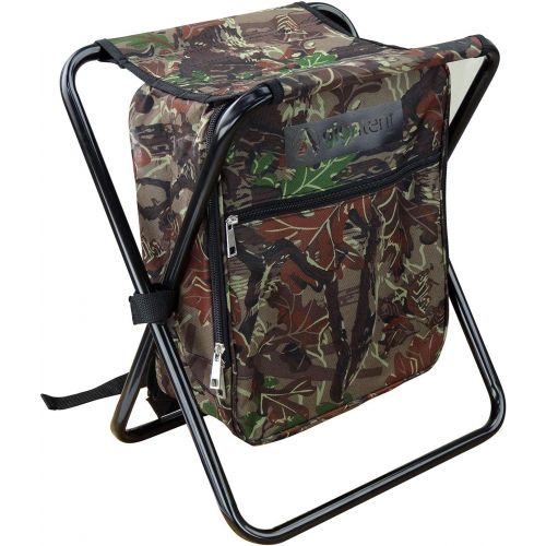  [아마존베스트]GigaTent Folding Cooler and Stool Backpack - Multifunction Collapsible Camping Seat and Insulated Ice Bag with Padded Shoulder Straps